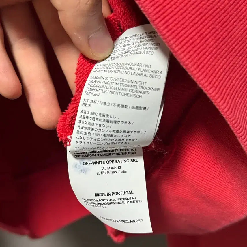 [BUNJANG] Off-White Impressionism Diag Hoodie Red M / 오프화이트 임프레셔니즘 디아그 후드 집업 레드 M