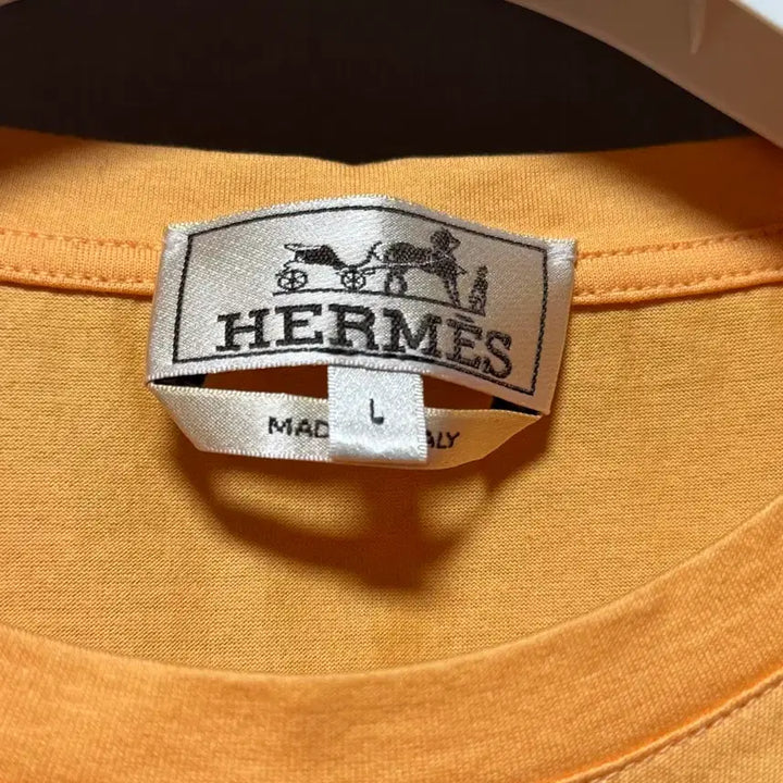 [BUNJANG] Hermes 24 Printing T-shirt Orange L / 에르메스 24 프린팅 반팔 티셔츠 오렌지 L