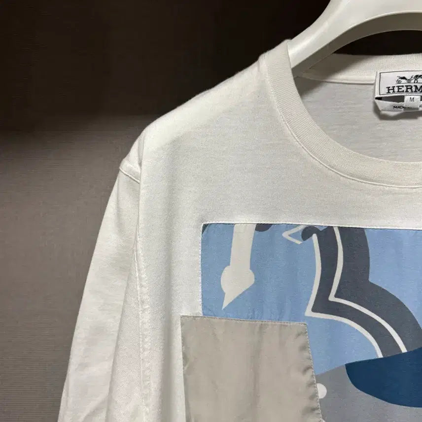 [BUNJANG] Hermès Joies et Dragons Printed T-Shirt White M / 에르메스 주아즈 에 드래곤 프린티드 반팔 티셔츠 화이트 M