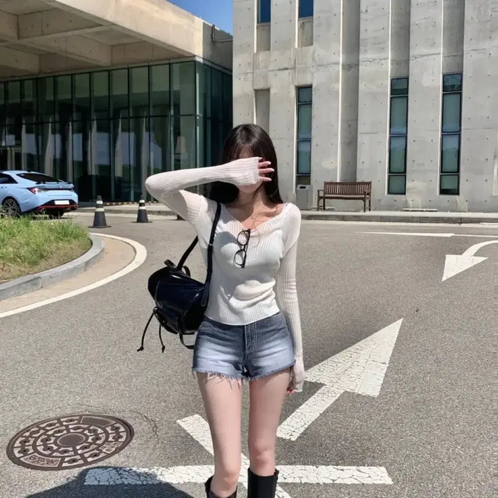 [BUNJANG] Blurfit Washed Denim Shorts / 블러핏 오브제 워싱 데님 숏팬츠 청반바지 s
