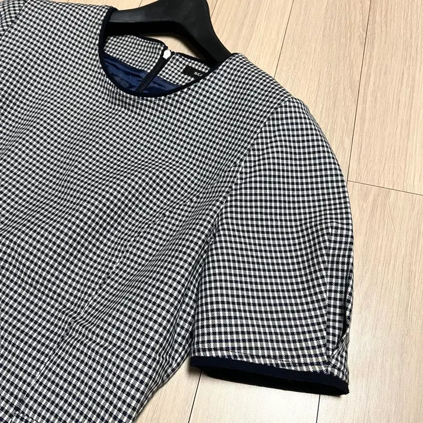 [BUNJANG] Beanpole Gingham Check Puff Sleeve Dress / 빈폴 반팔 퍼프 소매 깅엄체크 원피스 하객룩 소개팅룩 나들이룩 여행룩