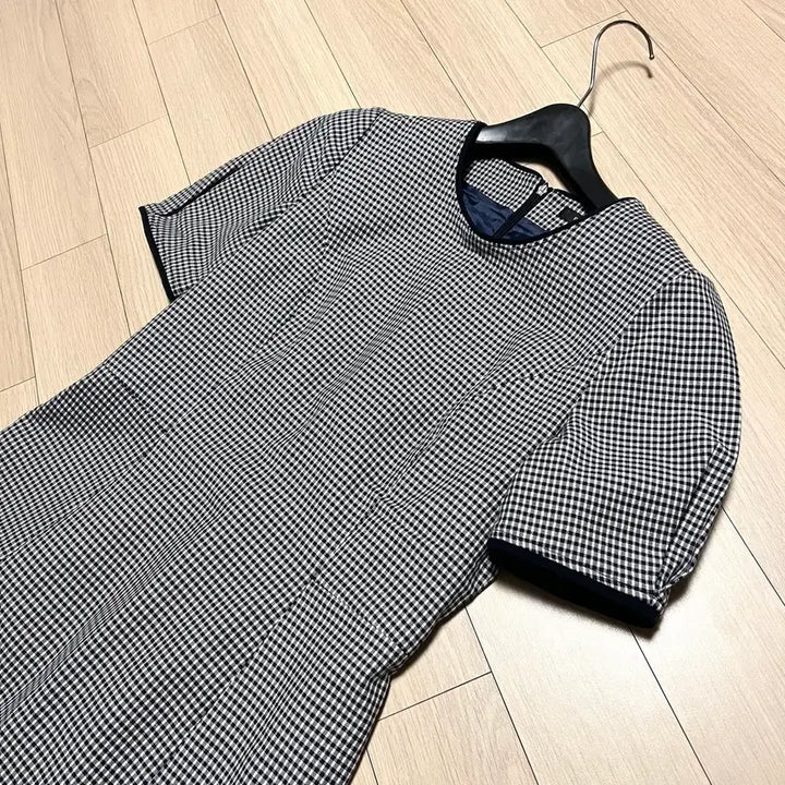 [BUNJANG] Beanpole Gingham Check Puff Sleeve Dress / 빈폴 반팔 퍼프 소매 깅엄체크 원피스 하객룩 소개팅룩 나들이룩 여행룩