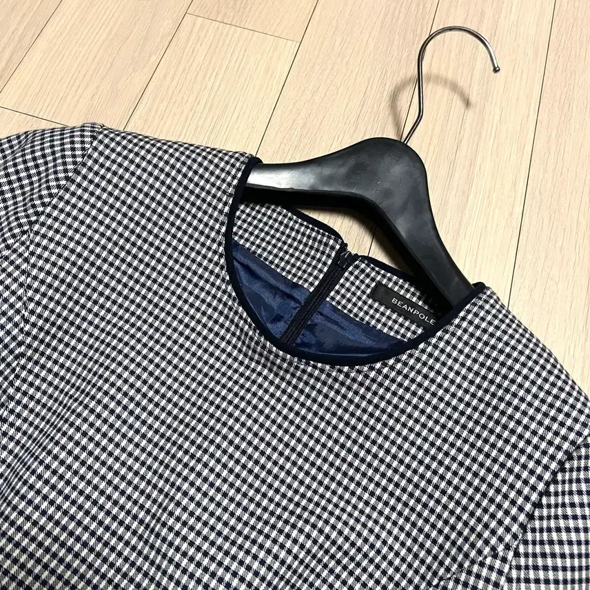 [BUNJANG] Beanpole Gingham Check Puff Sleeve Dress / 빈폴 반팔 퍼프 소매 깅엄체크 원피스 하객룩 소개팅룩 나들이룩 여행룩