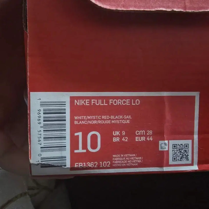 [BUNJANG] Nike Air Force 1 Low White/Red Sneakers / (신품)나이키 풀포스 로우 화이트/레드 280