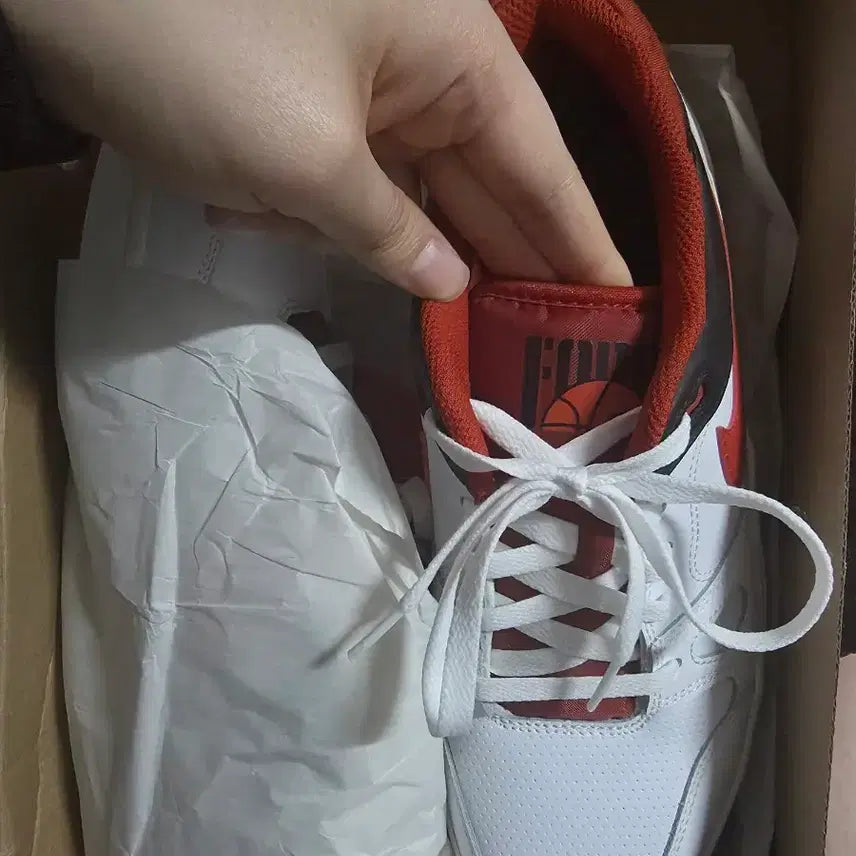 [BUNJANG] Nike Air Force 1 Low White/Red Sneakers / (신품)나이키 풀포스 로우 화이트/레드 280