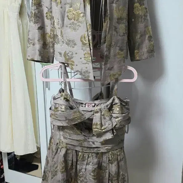 [SOLD OUT] Juicy 자수 자켓 &amp; 원피스 세트 3 pieces
