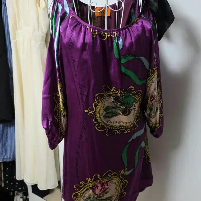 [SOLD OUT] 미국브랜드 오프숄더 실크 원피스