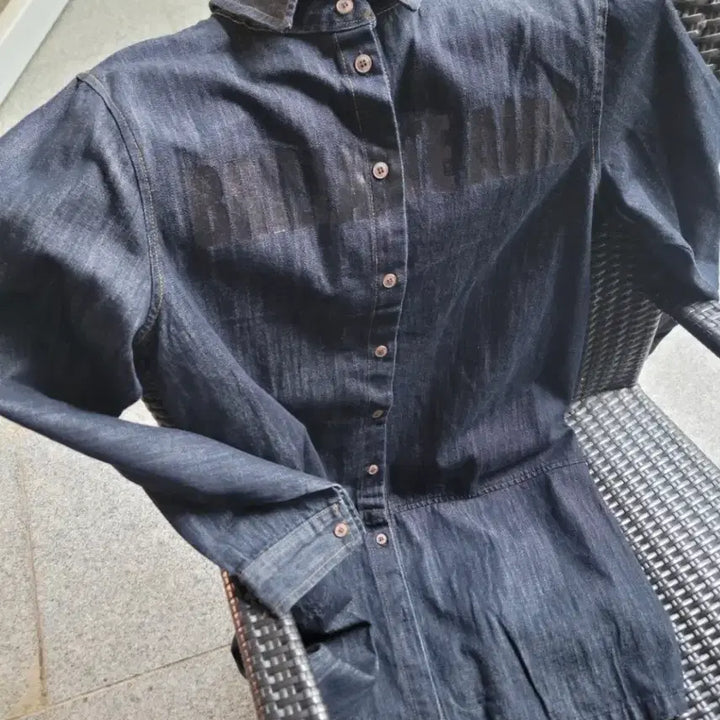 [BUNJANG] Unbranded Denim Long Shirt / 무배 한점 데님 롱남방
