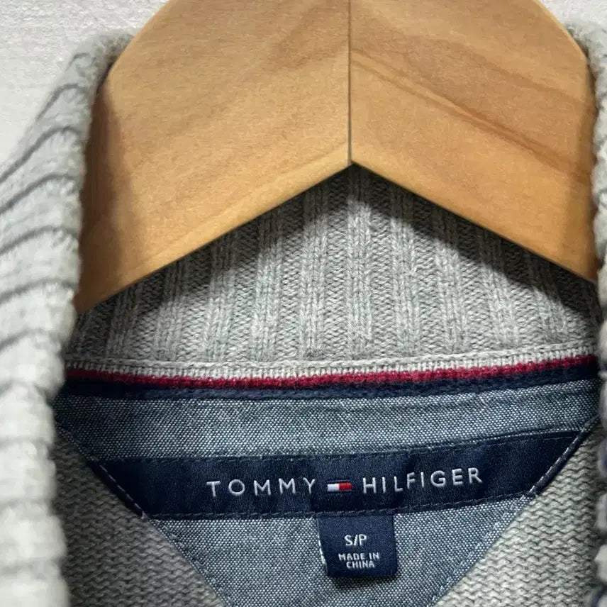 [BUNJANG] Tommy Hilfiger Gray Knit Zip-Up Cardigan S / 타미힐피거 그레이 니트 집업 가디건 S