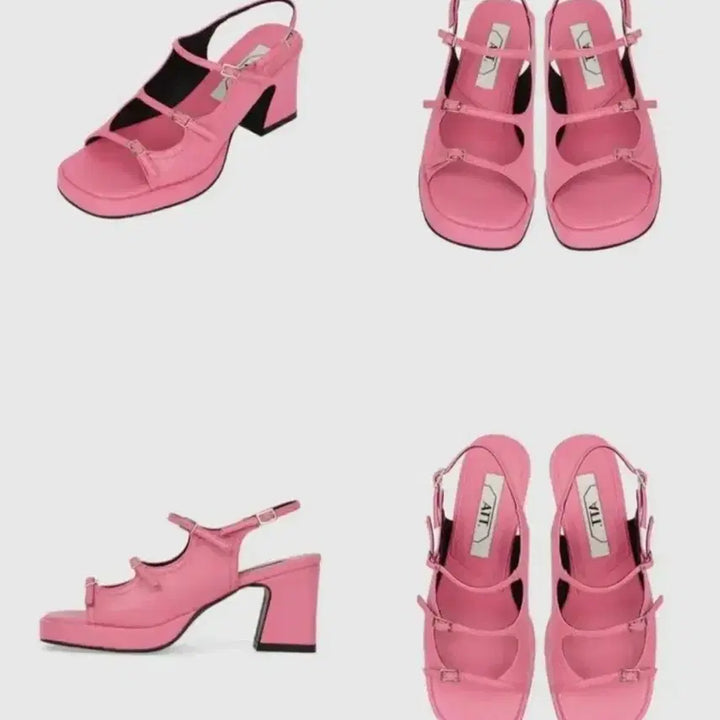 [BUNJANG] att Strap Sandal Heel Pink / [att] Strap Sandal Heel_pink 235
