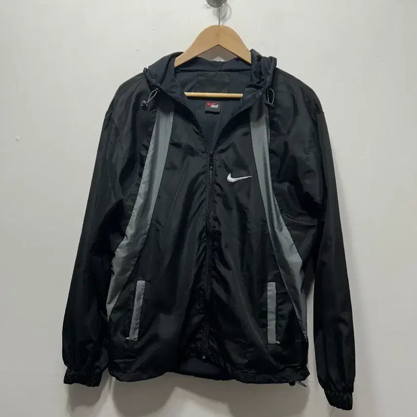 [SOLD OUT] 나이키 블랙 바람막이 후드 집업 XL 올드스쿨