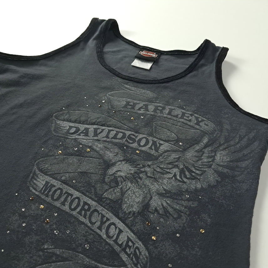 [BUNJANG] Harley-Davidson 00s Charcoal Gray Sleeveless T-Shirt / CK231 XL 할리데이비슨 00s 미국판 차콜그레이 슬리브리스 티셔츠