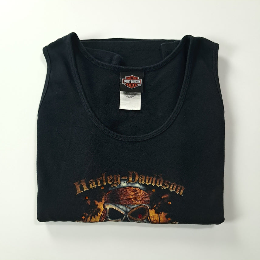 [BUNJANG] Harley Davidson Skull Graphic Sleeveless T-shirt / CK232 XL 할리데이비슨 00s 미국판 스컬 블랙 슬리브리스 티셔츠