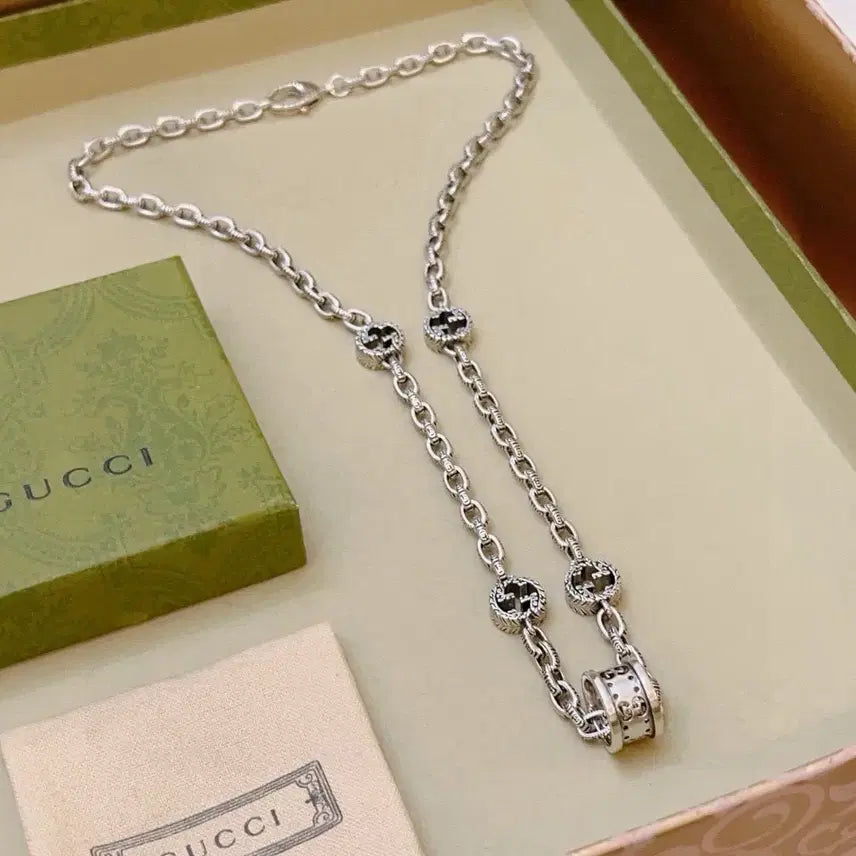 [BUNJANG] Gucci Interlocking G Silver Necklace / 구찌 인터로킹 G 실버 목걸이
