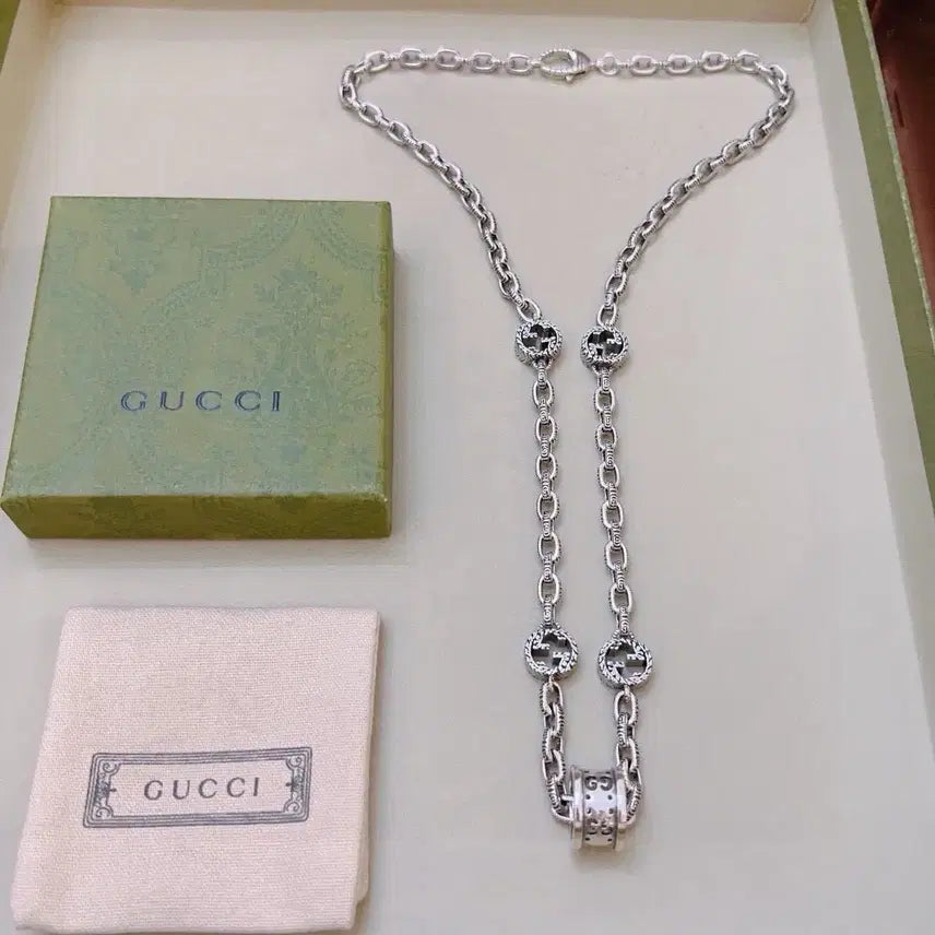 [BUNJANG] Gucci Interlocking G Silver Necklace / 구찌 인터로킹 G 실버 목걸이
