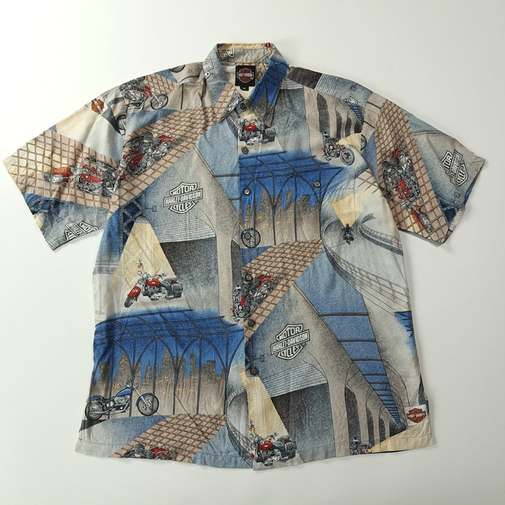 [BUNJANG] Harley Davidson x Tori Richard 90s Viscose Aloha Shirt / CK233 M 할리데이비슨x토리리처드 90s 미국판 비스코스 알로하 셔츠