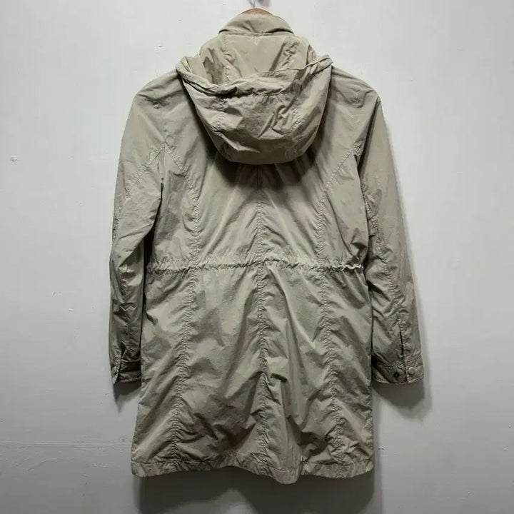 [BUNJANG] Columbia S Beige Hooded Long Windbreaker Coat / 컬럼비아 S 베이지색 후드 롱 바람막이 코트