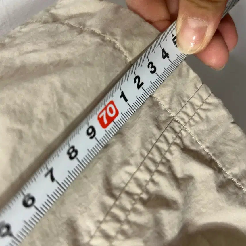 [BUNJANG] Columbia S Beige Hooded Long Windbreaker Coat / 컬럼비아 S 베이지색 후드 롱 바람막이 코트