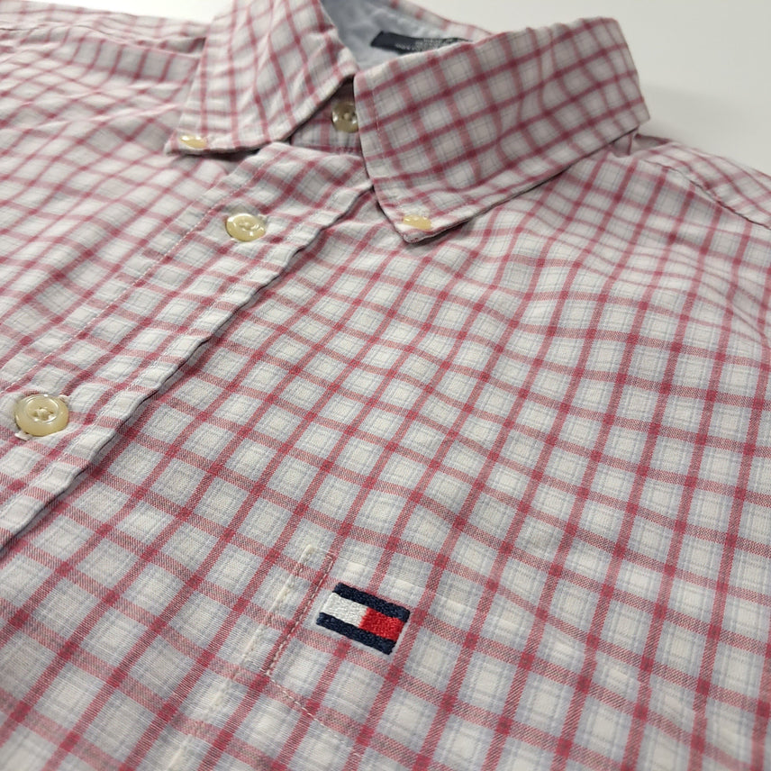 [SOLD OUT] CK235 XL 타미힐피거 90s 대만판 멀티 스몰 체크 레드 반팔 셔츠