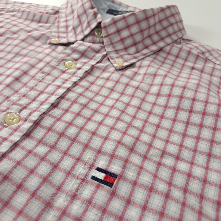 [SOLD OUT] CK235 XL 타미힐피거 90s 대만판 멀티 스몰 체크 레드 반팔 셔츠