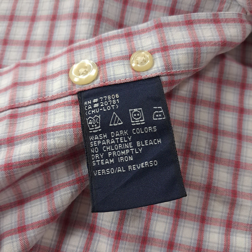 [SOLD OUT] CK235 XL 타미힐피거 90s 대만판 멀티 스몰 체크 레드 반팔 셔츠