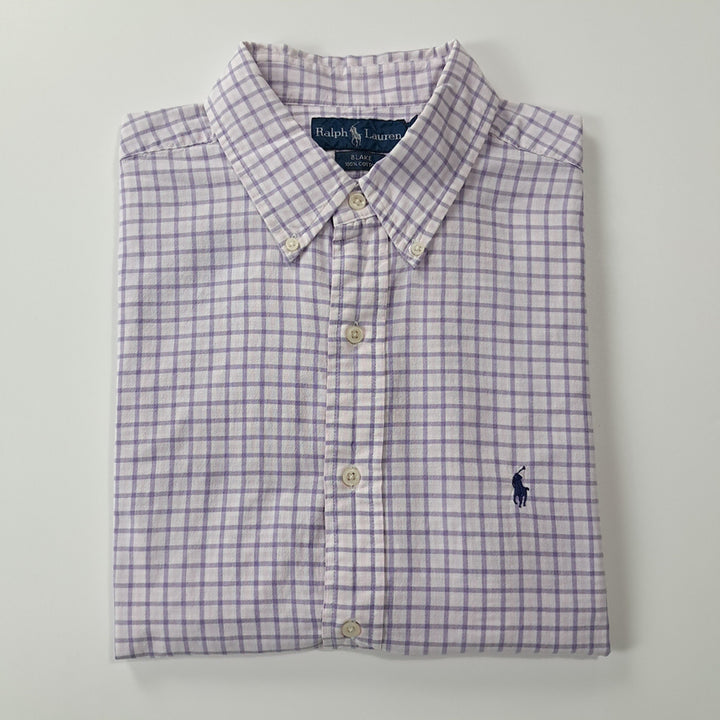[SOLD OUT] CK236 XL 폴로 00s 라벤더퍼플 멀티 스몰체크 반팔 셔츠 남방