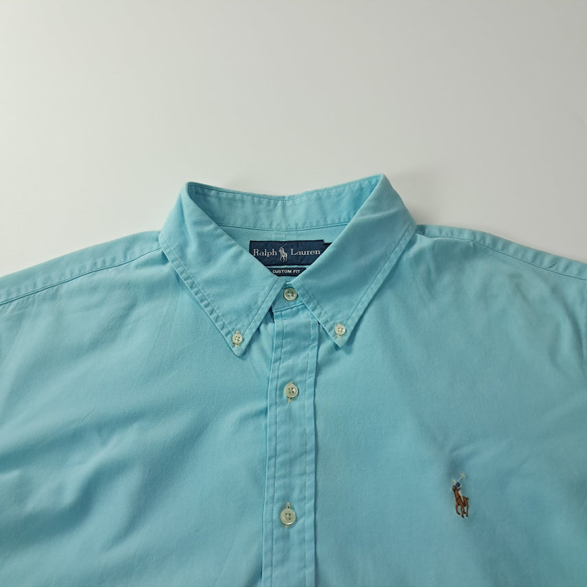 [BUNJANG] Polo Ralph Lauren 00s Multi Pony Aqua Blue Short Sleeve Shirt / CK237 2XL 폴로 00s 멀티포니 아쿠아블루 반팔 셔츠 남방