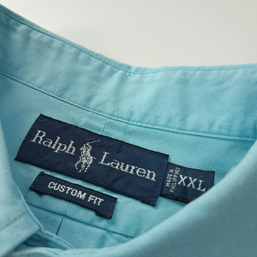 [BUNJANG] Polo Ralph Lauren 00s Multi Pony Aqua Blue Short Sleeve Shirt / CK237 2XL 폴로 00s 멀티포니 아쿠아블루 반팔 셔츠 남방