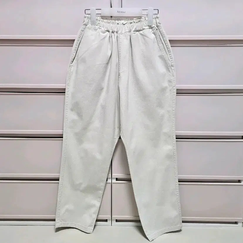 [BUNJANG] Unbranded Gray Beige Elastic Waist Band Pants / 워싱 밴딩팬츠 새상품