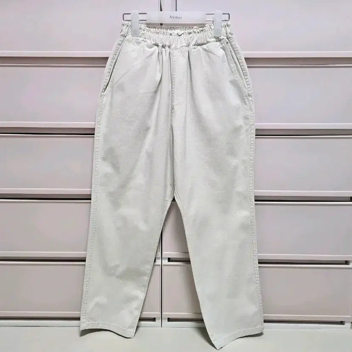 [BUNJANG] Unbranded Gray Beige Elastic Waist Band Pants / 워싱 밴딩팬츠 새상품