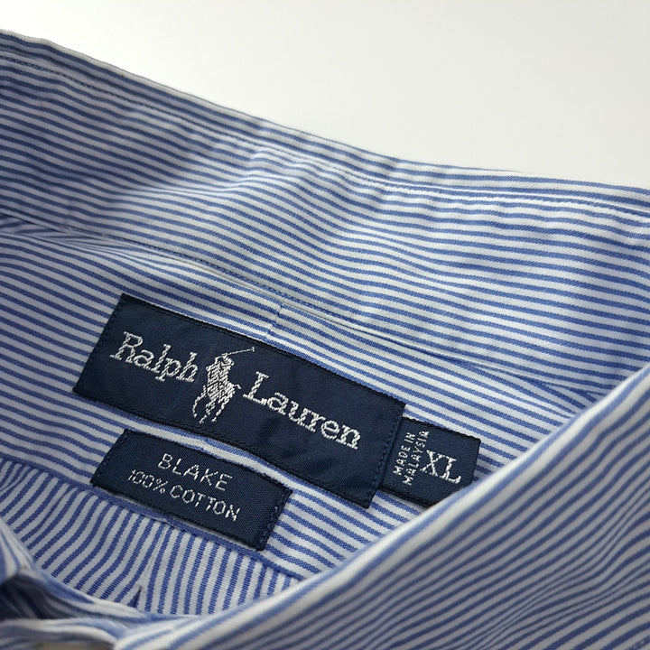 [BUNJANG] Polo Ralph Lauren 90s Blue Pinstripe Shirt / CK238 XL 폴로 90s 블루 핀스트라이프 블루 셔츠 남방