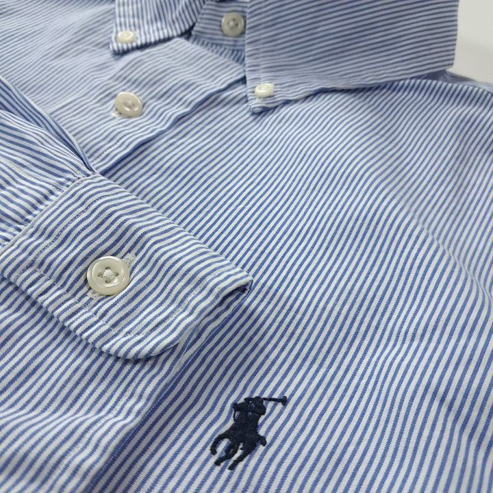 [BUNJANG] Polo Ralph Lauren 90s Blue Pinstripe Shirt / CK238 XL 폴로 90s 블루 핀스트라이프 블루 셔츠 남방