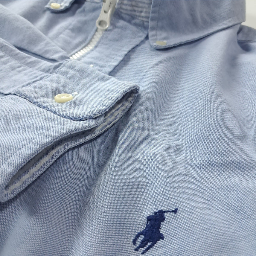 [BUNJANG] Polo Ralph Lauren Classic Blue Crop Shirt / CK239 FREE 폴로 리메이크 클래식블루 크롭 셔츠 남방