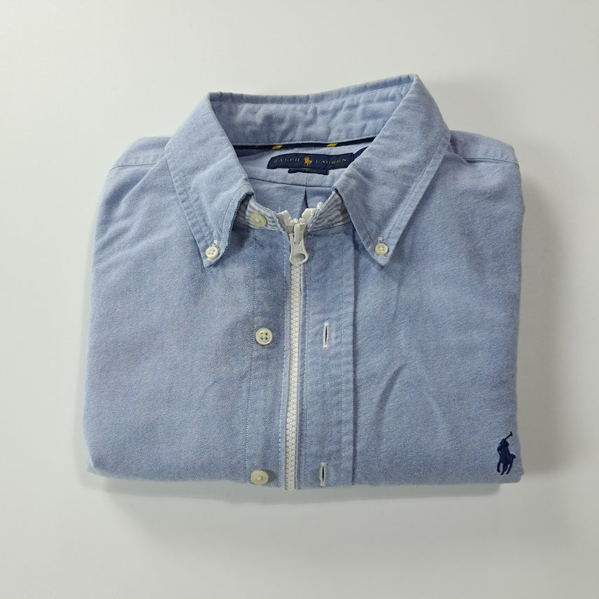 [BUNJANG] Polo Ralph Lauren Classic Blue Crop Shirt / CK239 FREE 폴로 리메이크 클래식블루 크롭 셔츠 남방