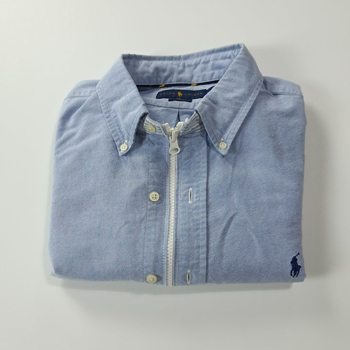 [BUNJANG] Polo Ralph Lauren Classic Blue Crop Shirt / CK239 FREE 폴로 리메이크 클래식블루 크롭 셔츠 남방