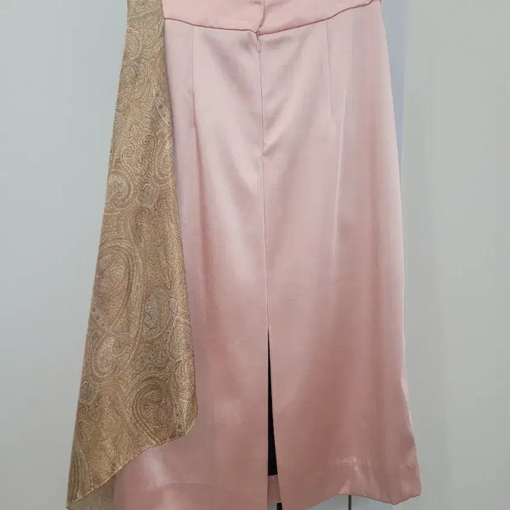 [BUNJANG] ARE YOU Paisley Scarf Satin Midi Skirt / 아유 ARE YOU 페이즐리 스카프 장식 새틴 미디스커트 S사이즈