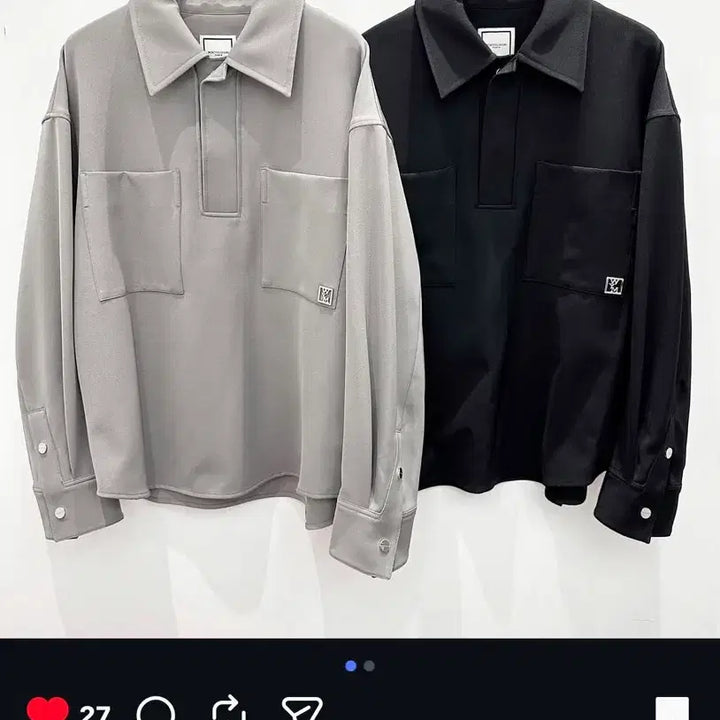 [SOLD OUT] (50) 23SS 우영미 더블 포켓 폴로 티셔츠 - 그레이