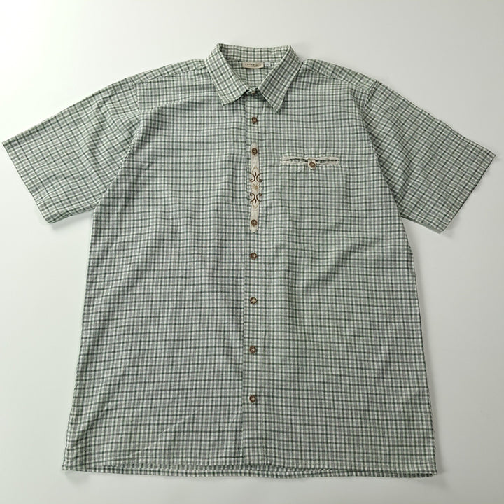 [BUNJANG] C&amp;A Landhaus Bavarian Short Sleeve Shirt / CK240 L 란트하우스 90s 독일 트라흐텐 바바리안 알펜 반팔 셔츠