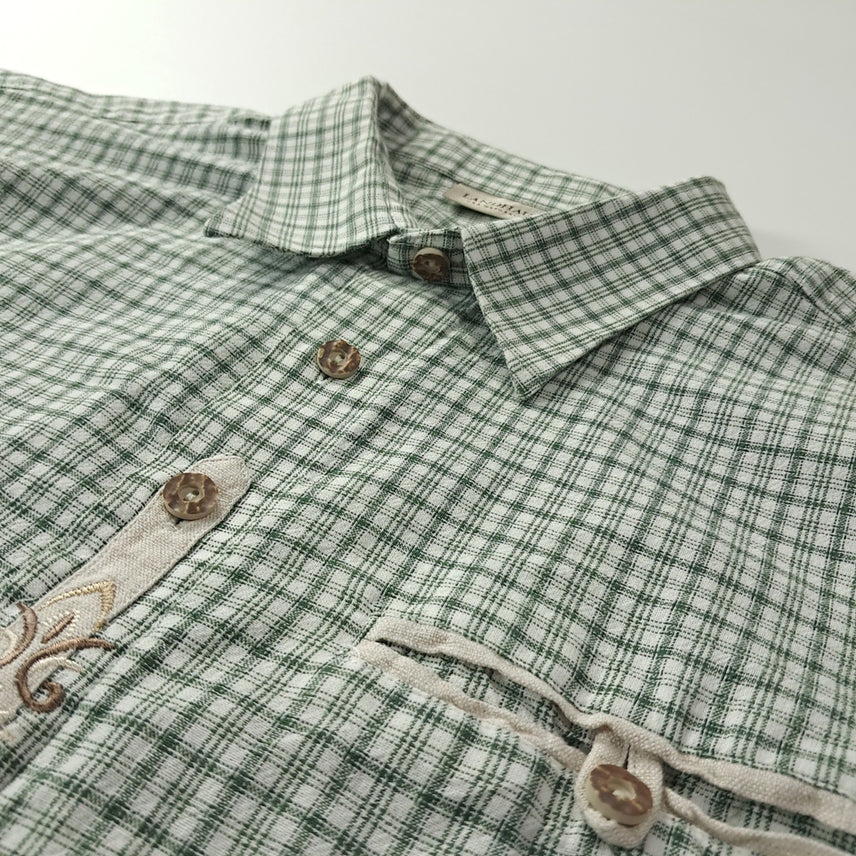 [BUNJANG] C&amp;A Landhaus Bavarian Short Sleeve Shirt / CK240 L 란트하우스 90s 독일 트라흐텐 바바리안 알펜 반팔 셔츠
