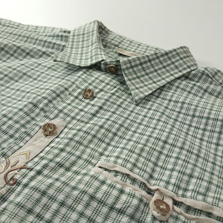 [BUNJANG] C&amp;A Landhaus Bavarian Short Sleeve Shirt / CK240 L 란트하우스 90s 독일 트라흐텐 바바리안 알펜 반팔 셔츠