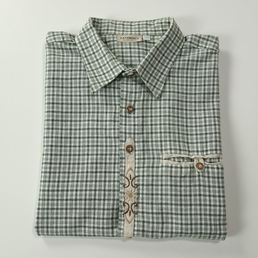 [BUNJANG] C&amp;A Landhaus Bavarian Short Sleeve Shirt / CK240 L 란트하우스 90s 독일 트라흐텐 바바리안 알펜 반팔 셔츠