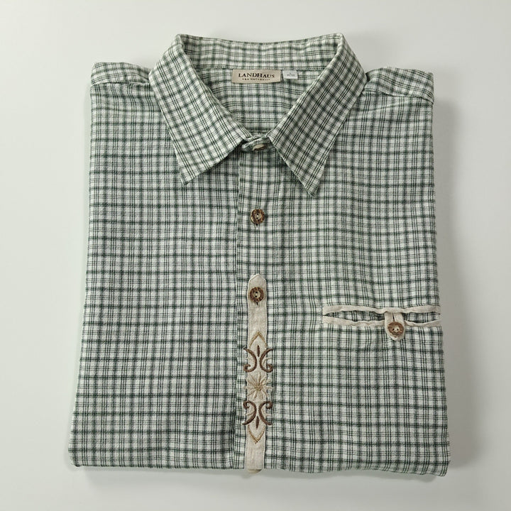 [BUNJANG] C&amp;A Landhaus Bavarian Short Sleeve Shirt / CK240 L 란트하우스 90s 독일 트라흐텐 바바리안 알펜 반팔 셔츠