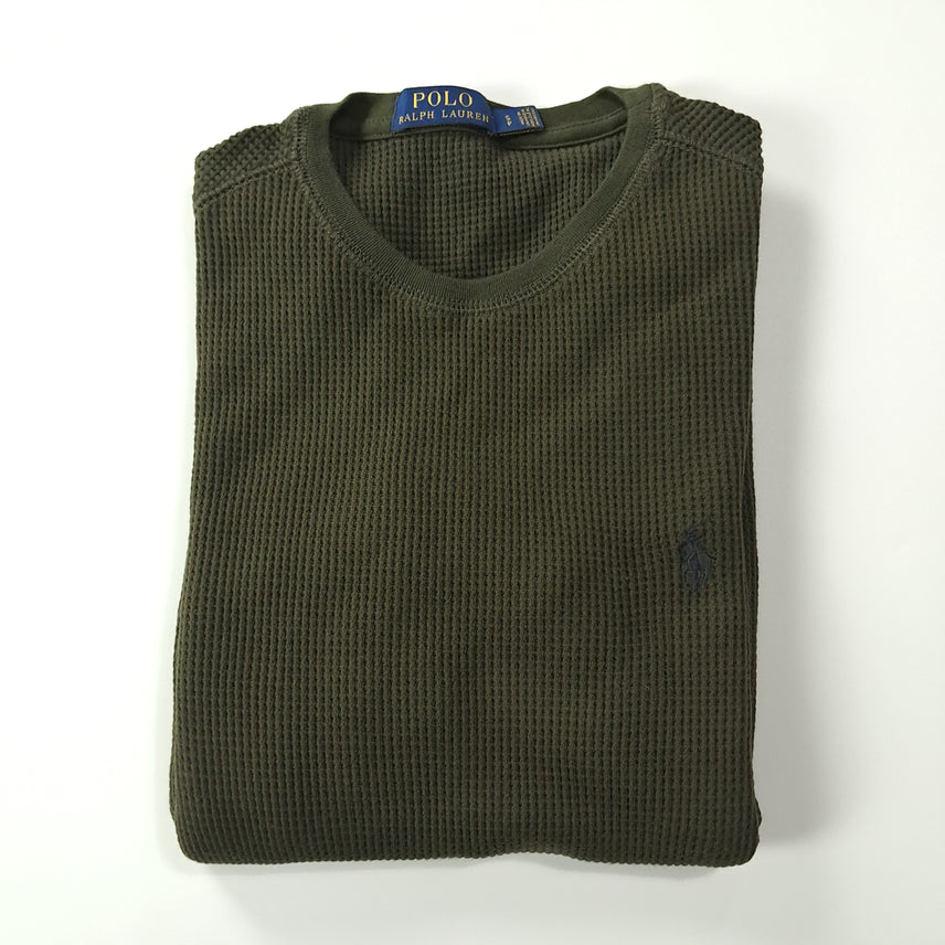 [BUNJANG] Polo Ralph Lauren Olive Green Waffle Knit T-shirt / CK242 S 폴로 와플 올리브그린 티셔츠