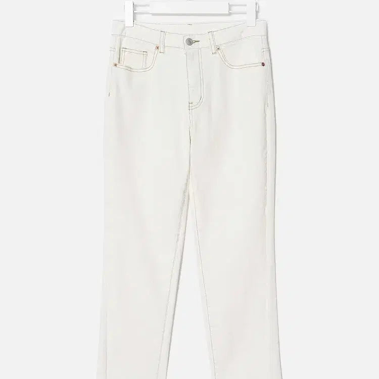 [BUNJANG] 8SECONDS Ivory Stitch Straight Pants / 에잇세컨즈(8SECONDS) 아이보리 스티치 스트레이트 팬츠