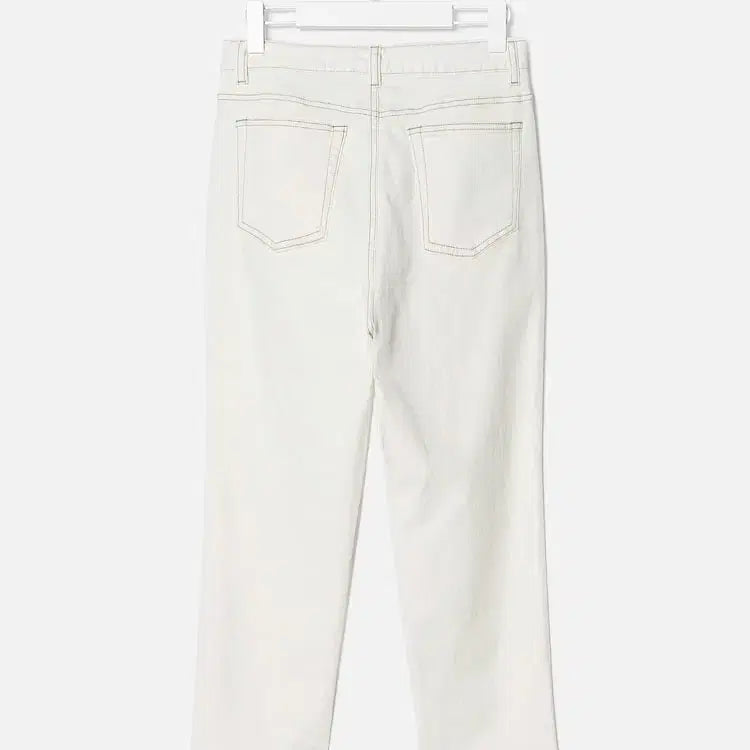 [BUNJANG] 8SECONDS Ivory Stitch Straight Pants / 에잇세컨즈(8SECONDS) 아이보리 스티치 스트레이트 팬츠