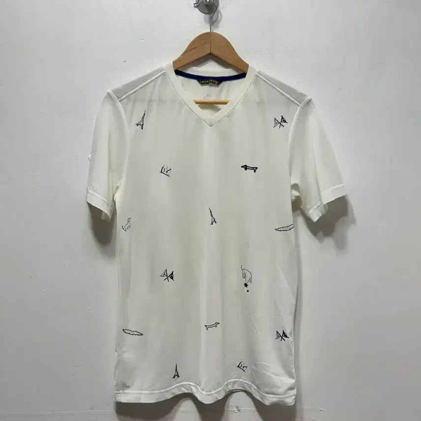 [BUNJANG] Louis Patell White Printed T-shirt M / 루이스파텔 화이트 프린팅 반팔티 M