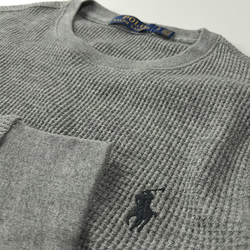 [BUNJANG] Polo Ralph Lauren Waffle T-Shirt / CK245 S 폴로 와플 그레이 티셔츠