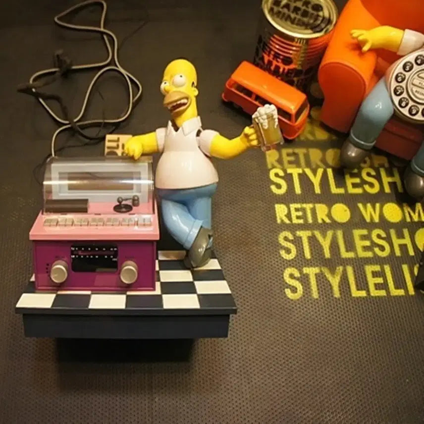 [BUNJANG] Simpsons Homer Simpson Jukebox Radio Toy Figure / 호머심슨라디오 쥬크박스 심슨소품토이빈티지호머심슨피규어 토이인형고전완구UU