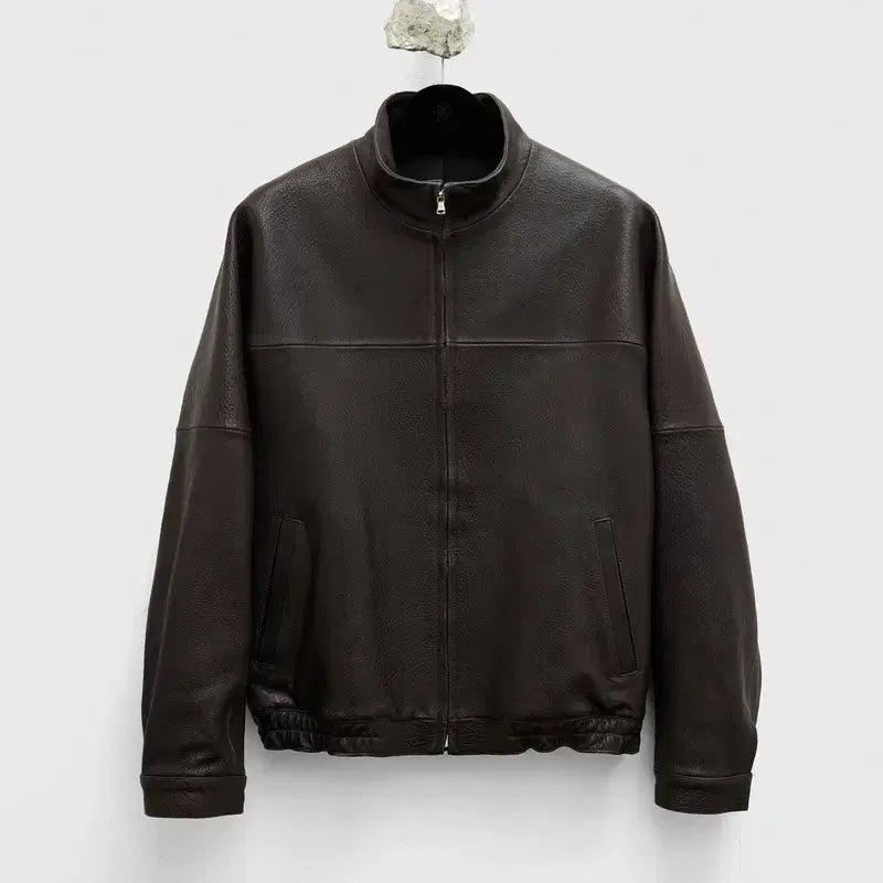 [BUNJANG] L High Neck Leather Blouson Jacket / [L]유스 하이넥 레더 블루종