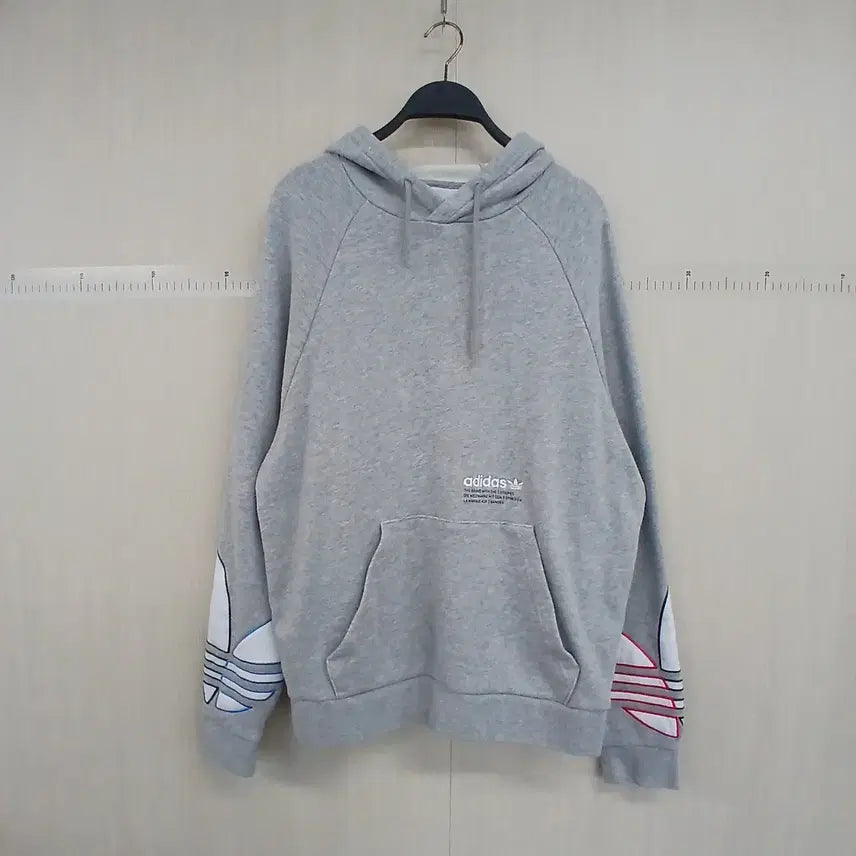 [BUNJANG] Adidas Tricolor Hoodie Grey / 아디다스 트라이컬러 후드티 회색